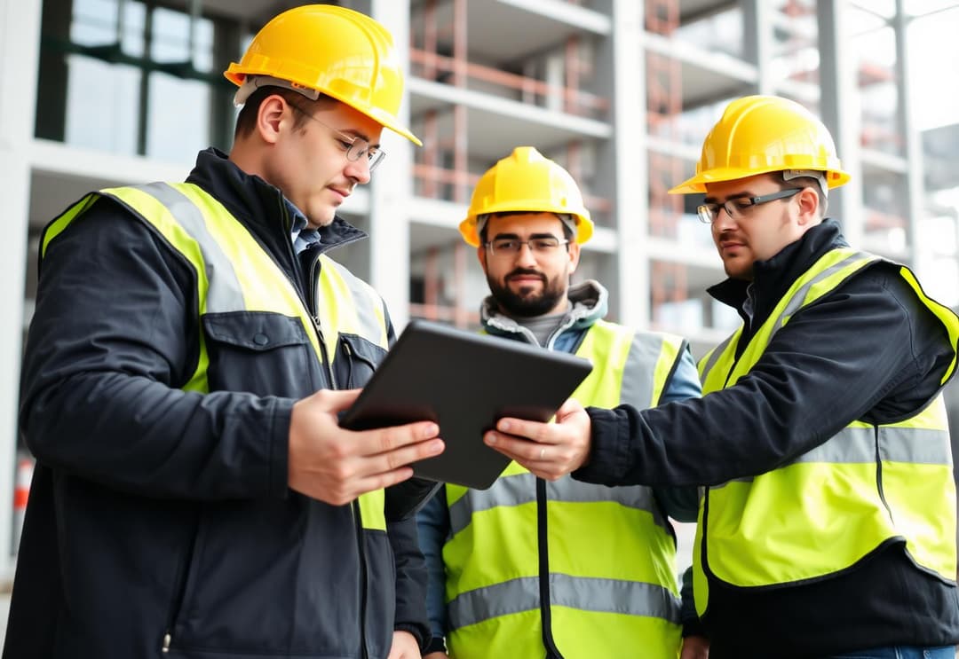 Securak site team reviewing plans