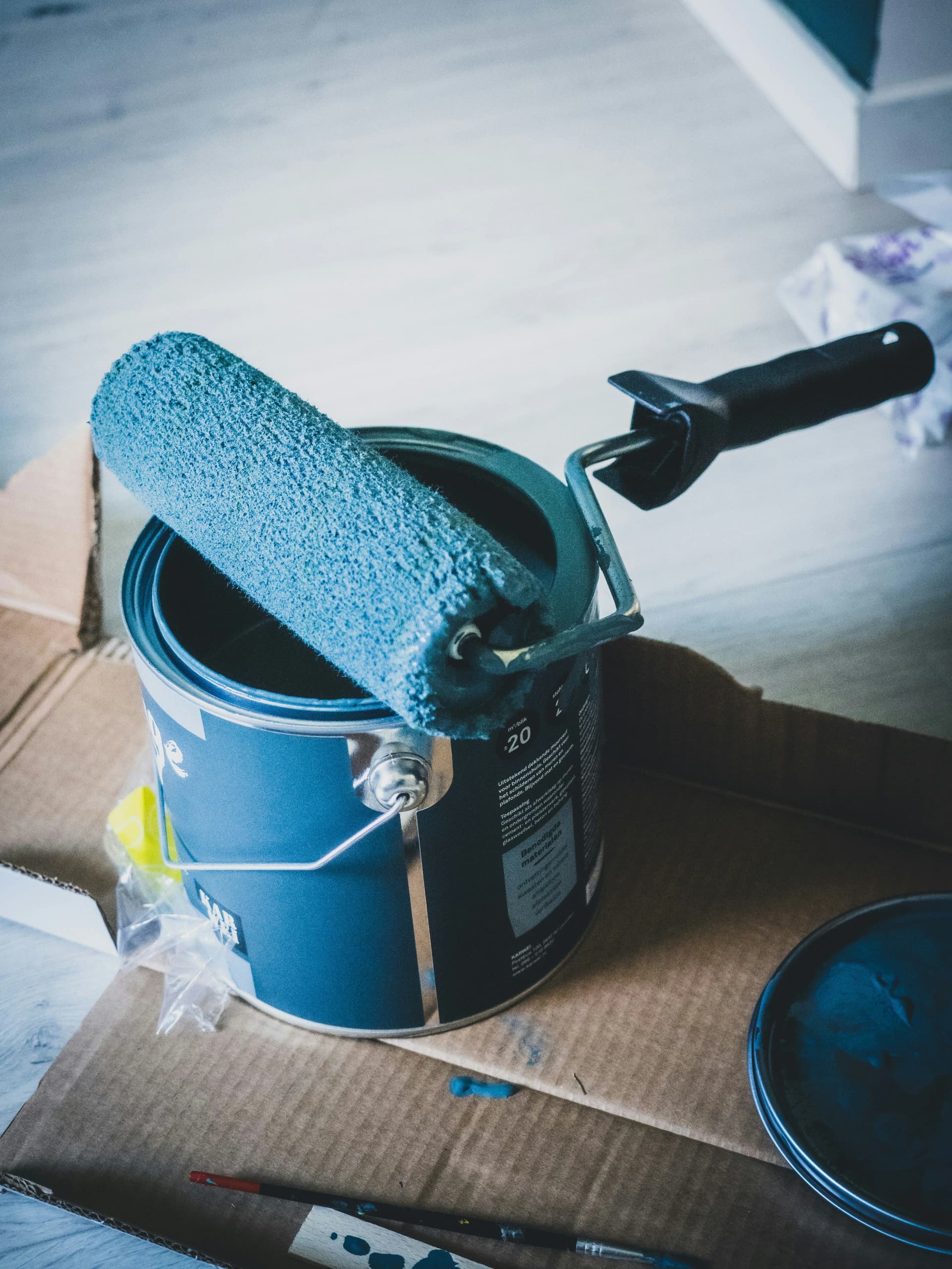 Professional commercial painting team completing large-scale painting work in a UK commercial building