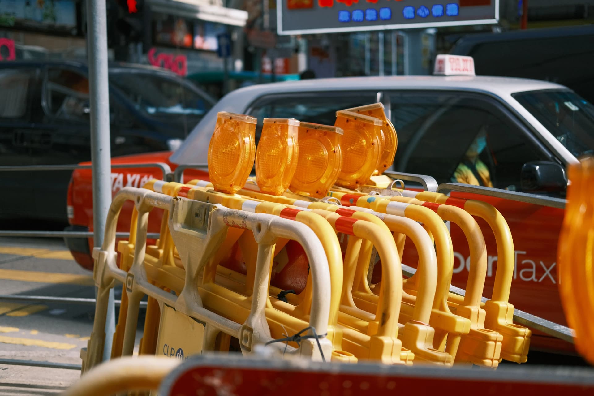 Security barricades around a construction site