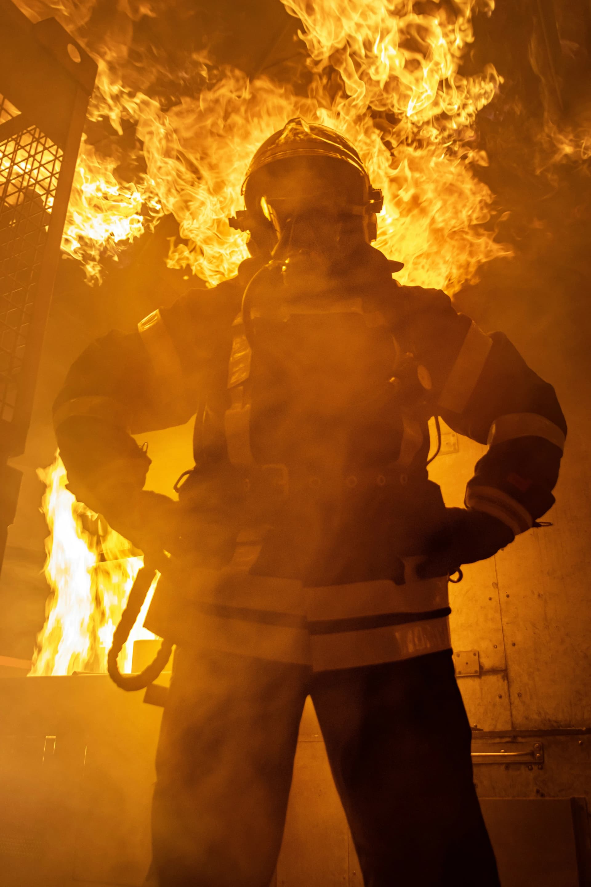 A Securak worker standing in front of fire expert in providing passive fire services and control fire.