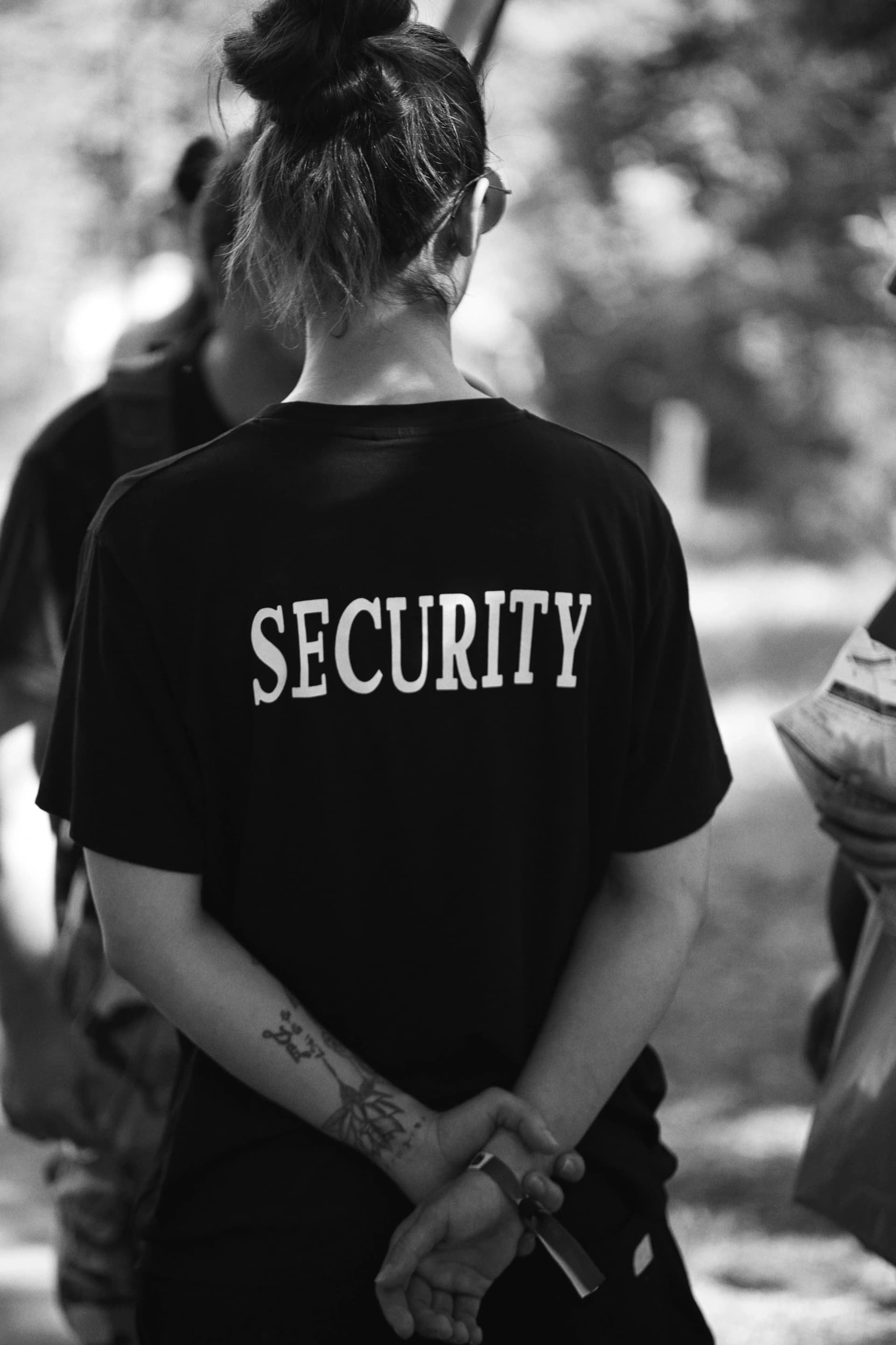 Professional security guard on duty