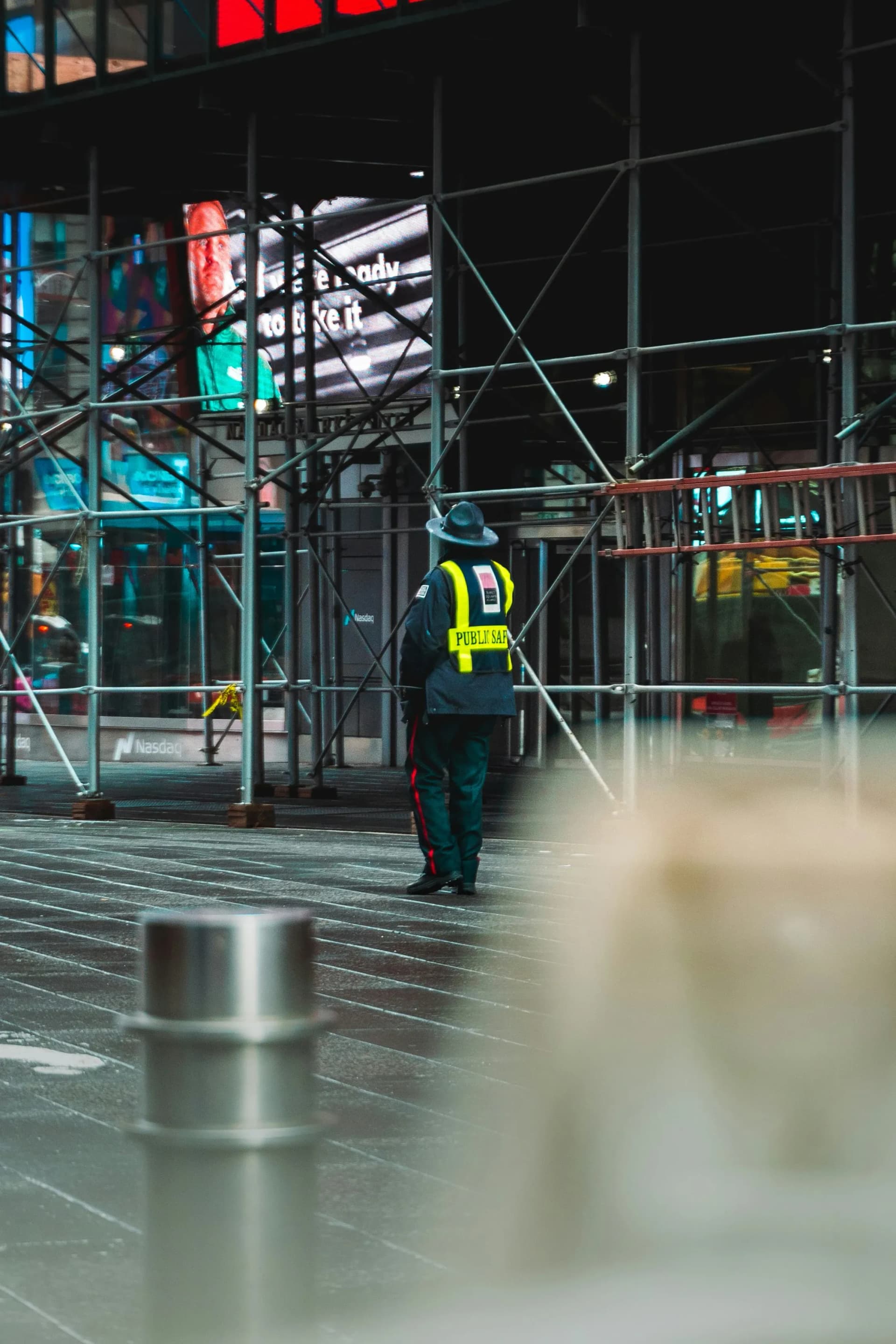 Securak's professional security serving at a construction site.