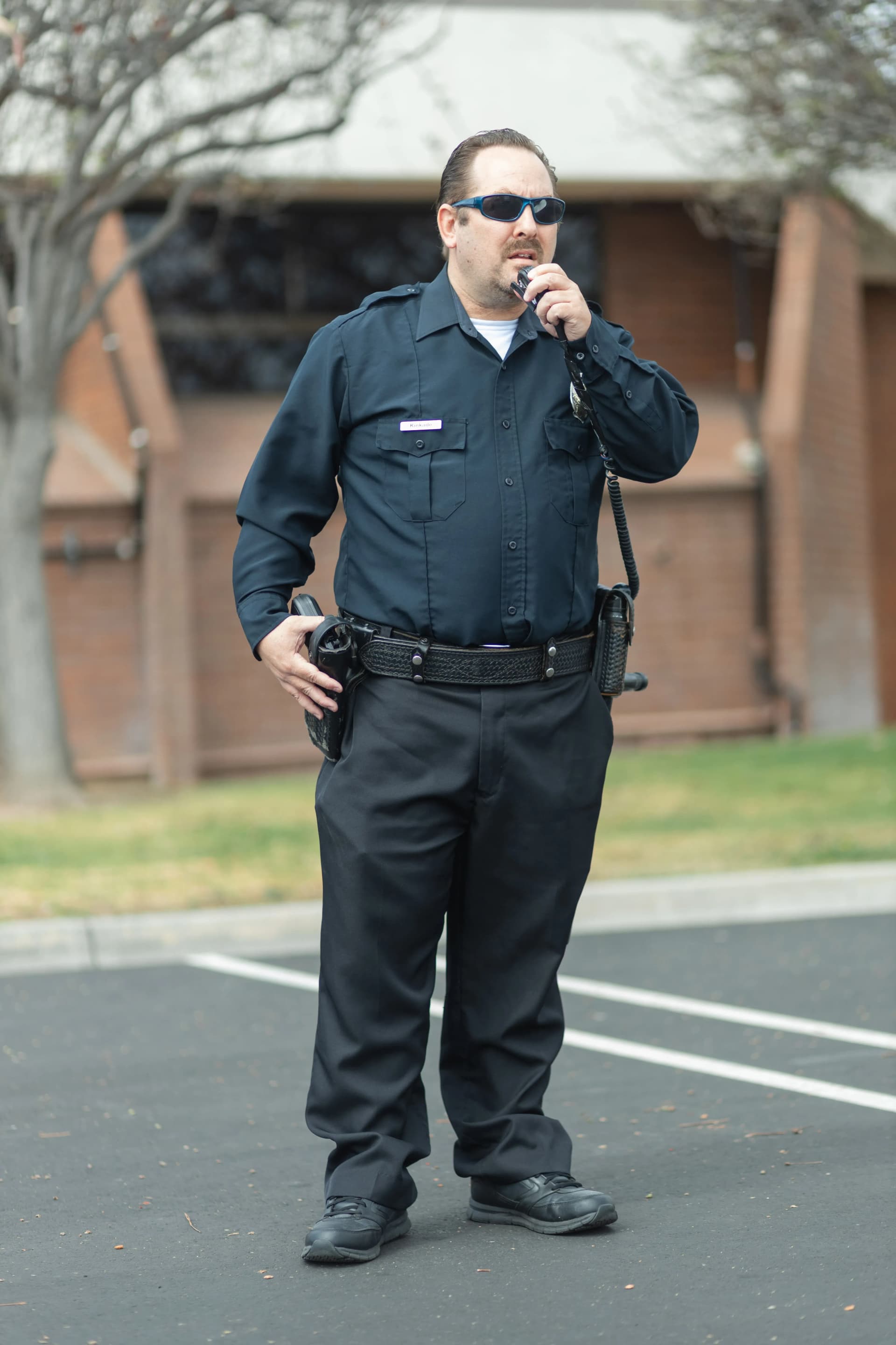 Security professional providing on-site security services