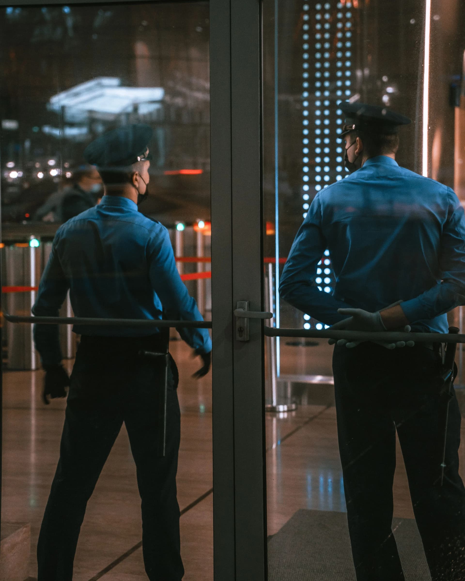 Security guard working in a professional security role
