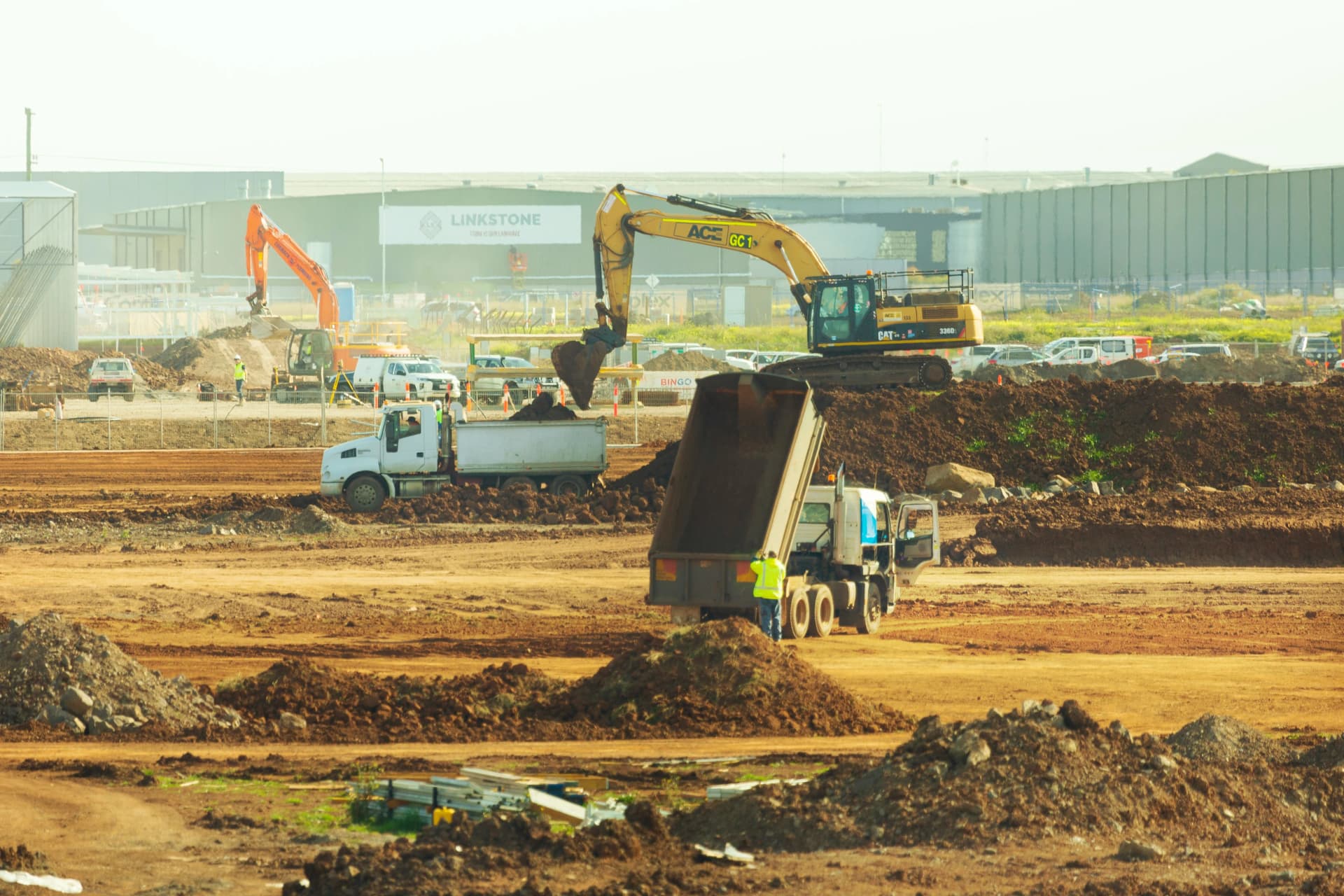 Construction site clearance with debris and unwanted materials removed