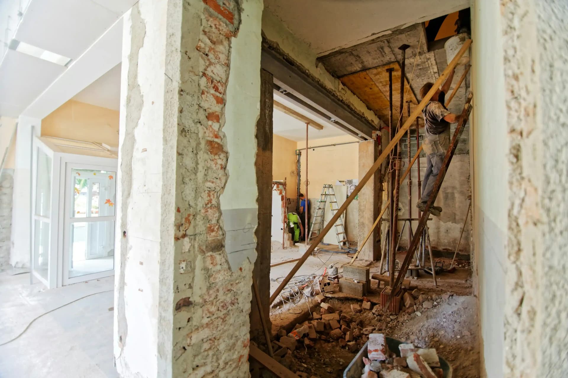 Soft strip demolition removing non-structural building elements